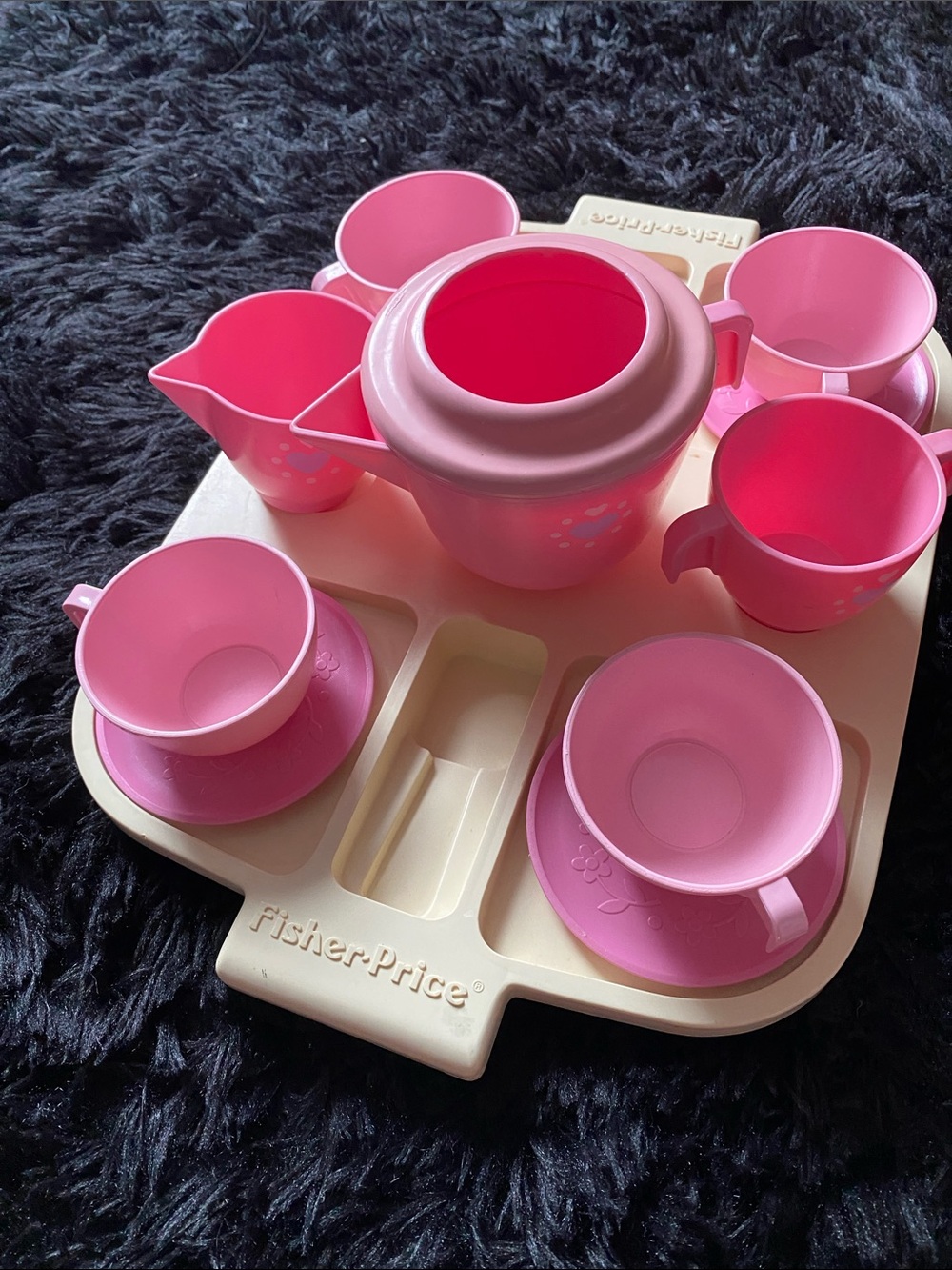 Fisher-Price Pink Play Tea Set with Cream Tray